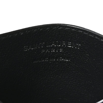 Saint Laurent Calfskin Tiny Cassandre Credit Card Case Black 6 of 8