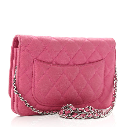 Chanel Iridescent Caviar Quilted Wallet on Chain WOC Pink 2 of 15