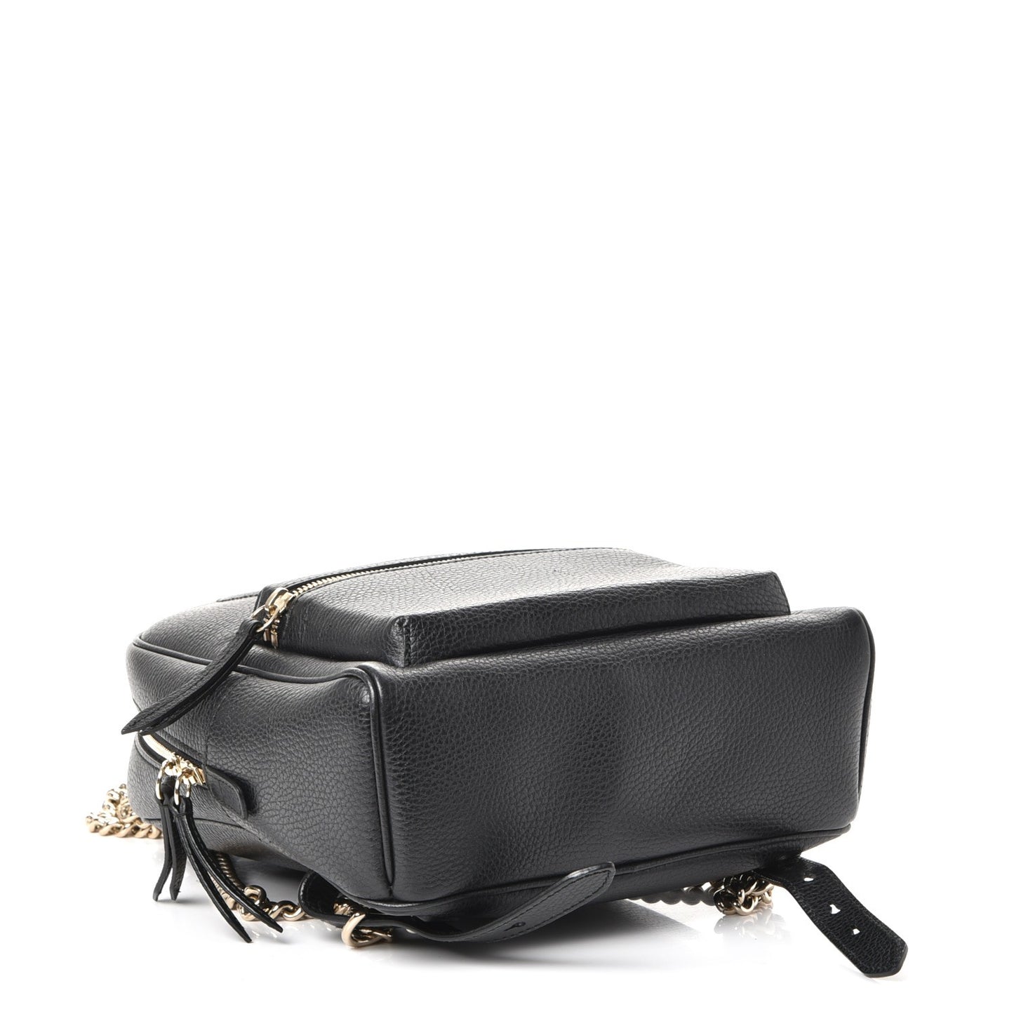 Pebbled Calfskin Soho Chain Backpack Black