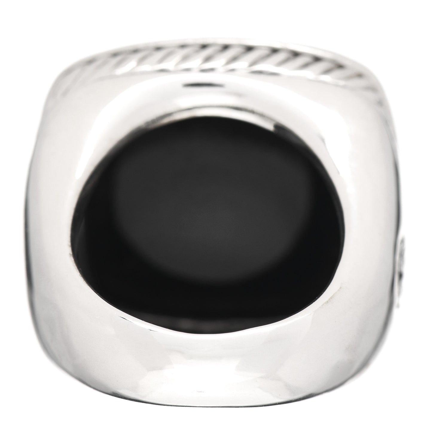 Sterling Silver Diamond Black Onyx 20mm Albion Statement Ring 54 7