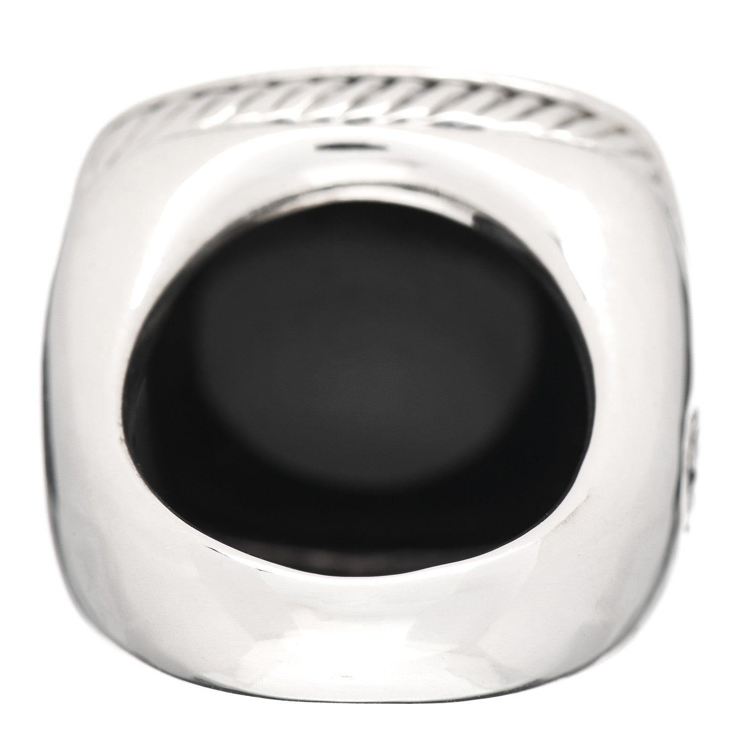 David Yurman Sterling Silver Diamond Black Onyx 20mm Albion Statement Ring 54 7 4 of 5