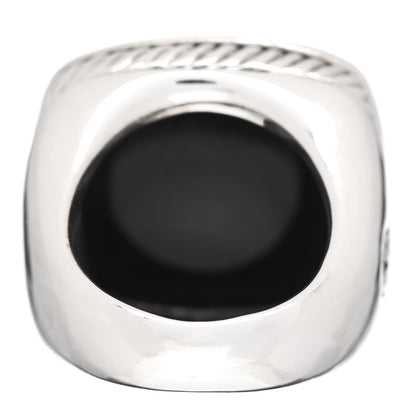 David Yurman Sterling Silver Diamond Black Onyx 20mm Albion Statement Ring 54 7 4 of 5