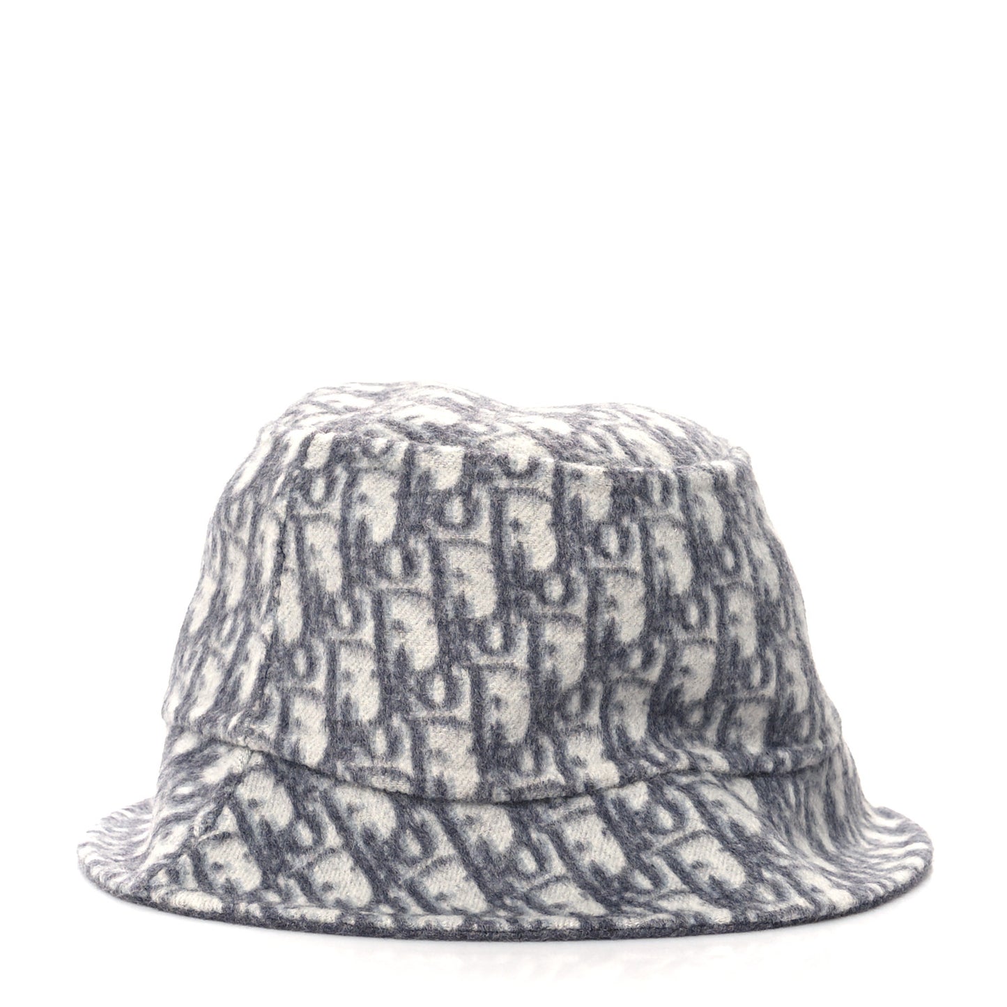 Wool Oblique Jacquard Bucket Hat Grey