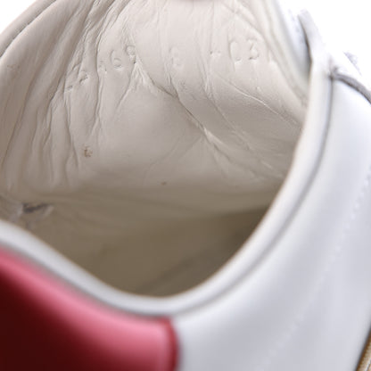Gucci Calfskin Stripe Mens New Ace Sneakers 8 White Ecru Red Flame 11 of 22