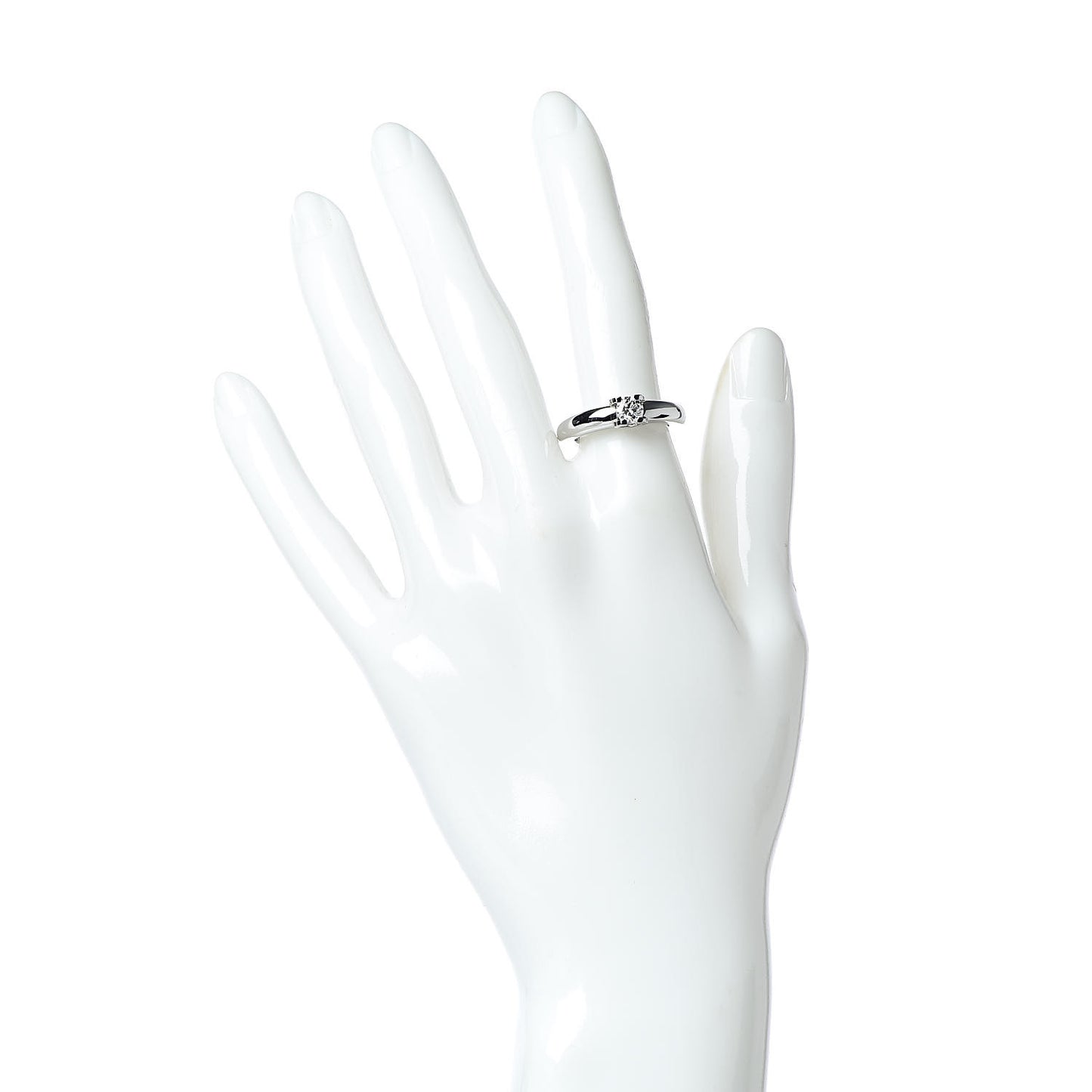 18K White Gold Diamond .42ct C De Solitaire Ring 52 6