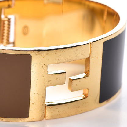 Fendi Enamel Fendista Bracelet S Gold Brown Black 5 of 7