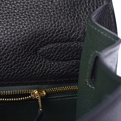 Hermes Togo Kelly Horseshoe Sellier 32 Black Vert Fonce 31 of 41