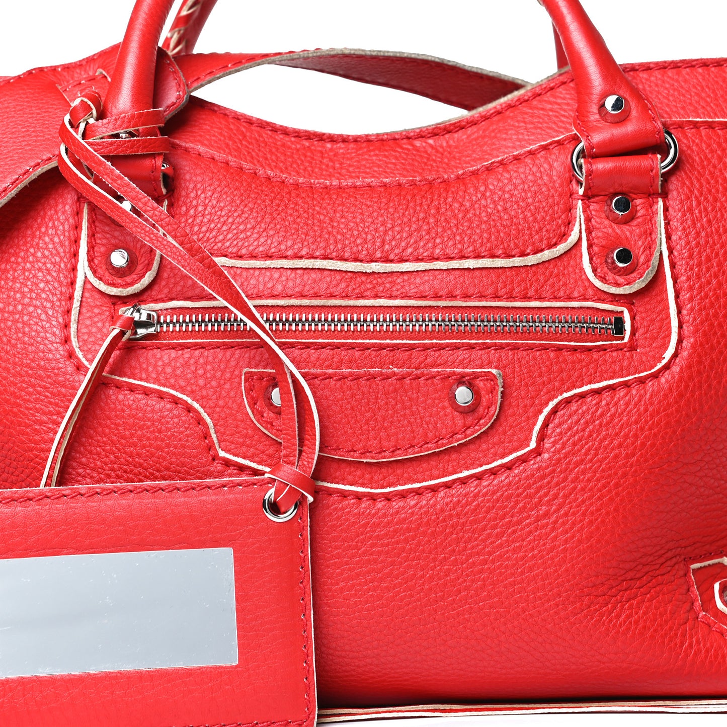 Supple Grained Calfskin Classic Silver Hardware Highlight City Rouge Fraise
