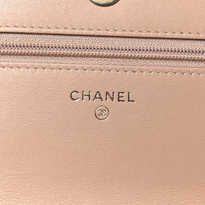 Chanel Caviar Quilted CC Filigree Wallet On Chain WOC Beige Black 6 of 13