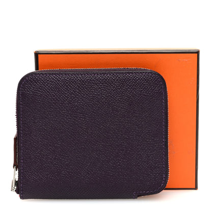 Hermes Epsom Silk'In Compact Wallet Raisin 8 of 8