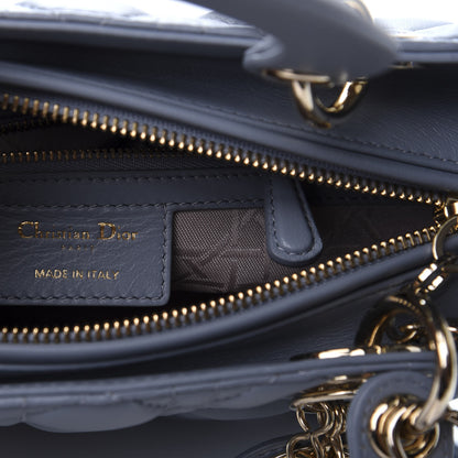 Christian Dior Lambskin Cannage Medium Lady Dior Blue 8 of 12