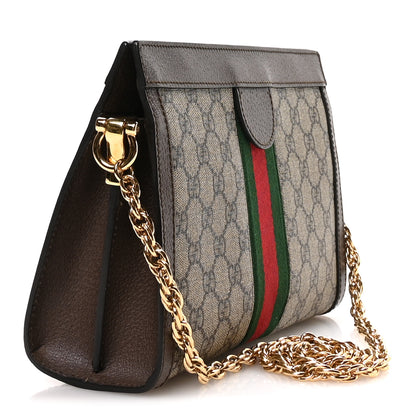 Gucci GG Supreme Monogram Web Small Ophidia Chain Shoulder Bag Brown 3 of 10