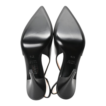 Gucci Malaga Kid Horsebit Erin 105mm Slingback Pumps 37.5 Black 6 of 10