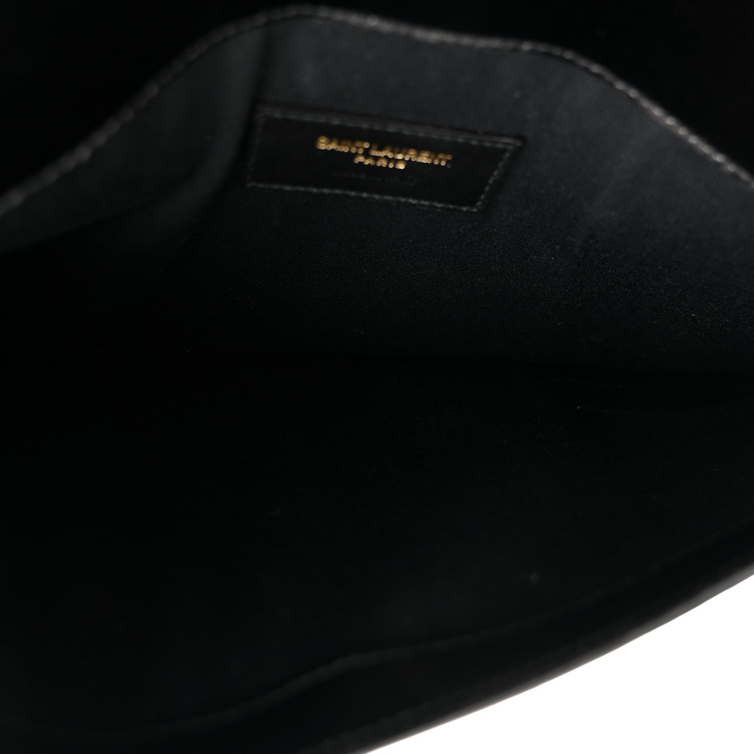 Saint Laurent Smooth Shiny Calfskin Monogram Uptown Pouch Black 5 of 6