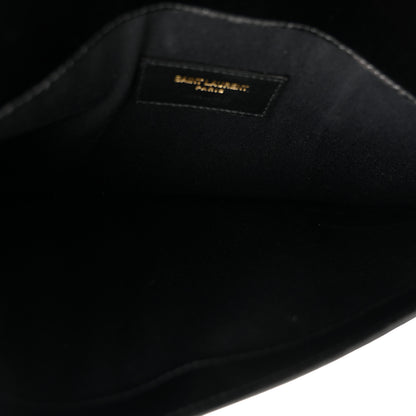 Saint Laurent Smooth Shiny Calfskin Monogram Uptown Pouch Black 5 of 6