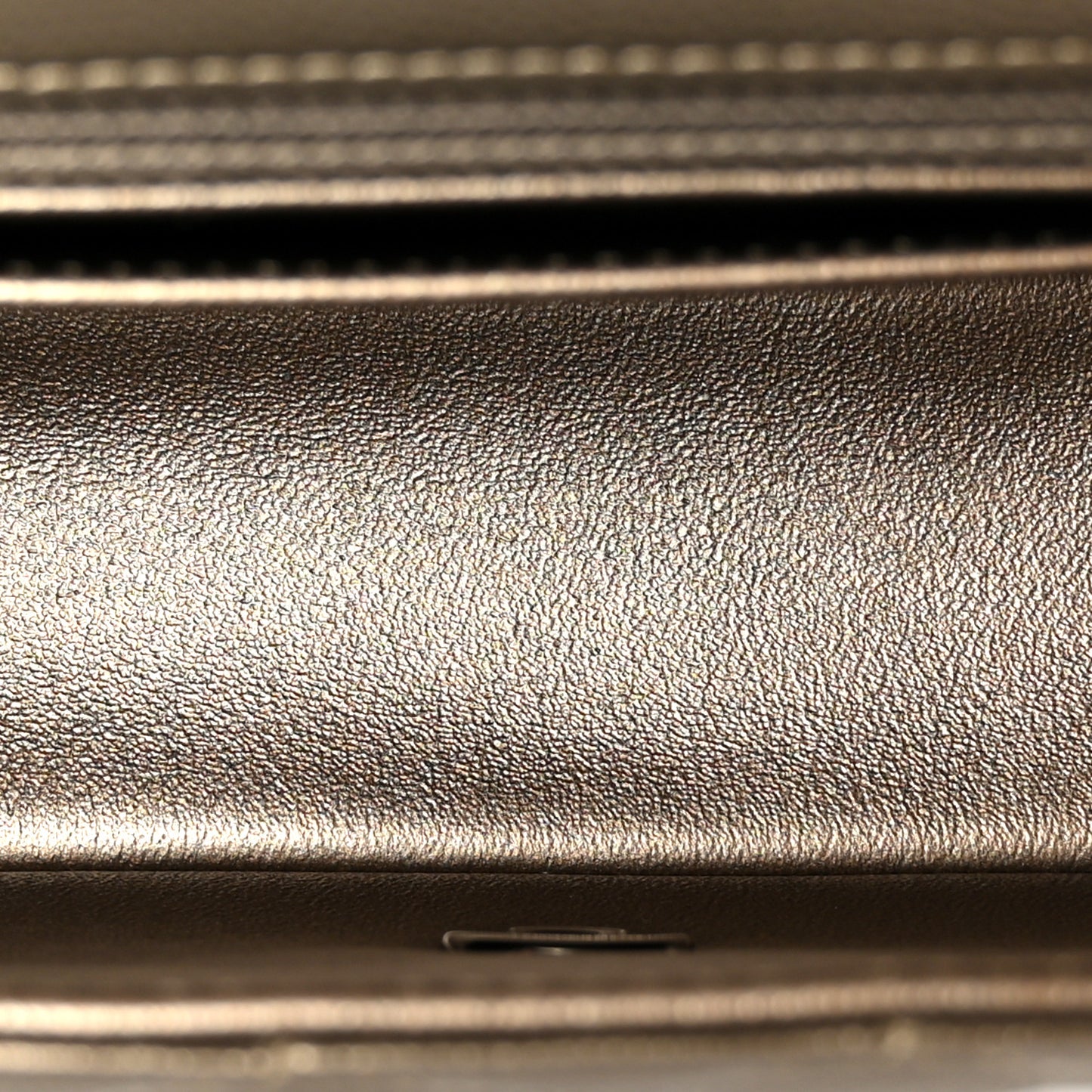 Iridescent Caviar Quilted Mini Rectangular Flap Bronze
