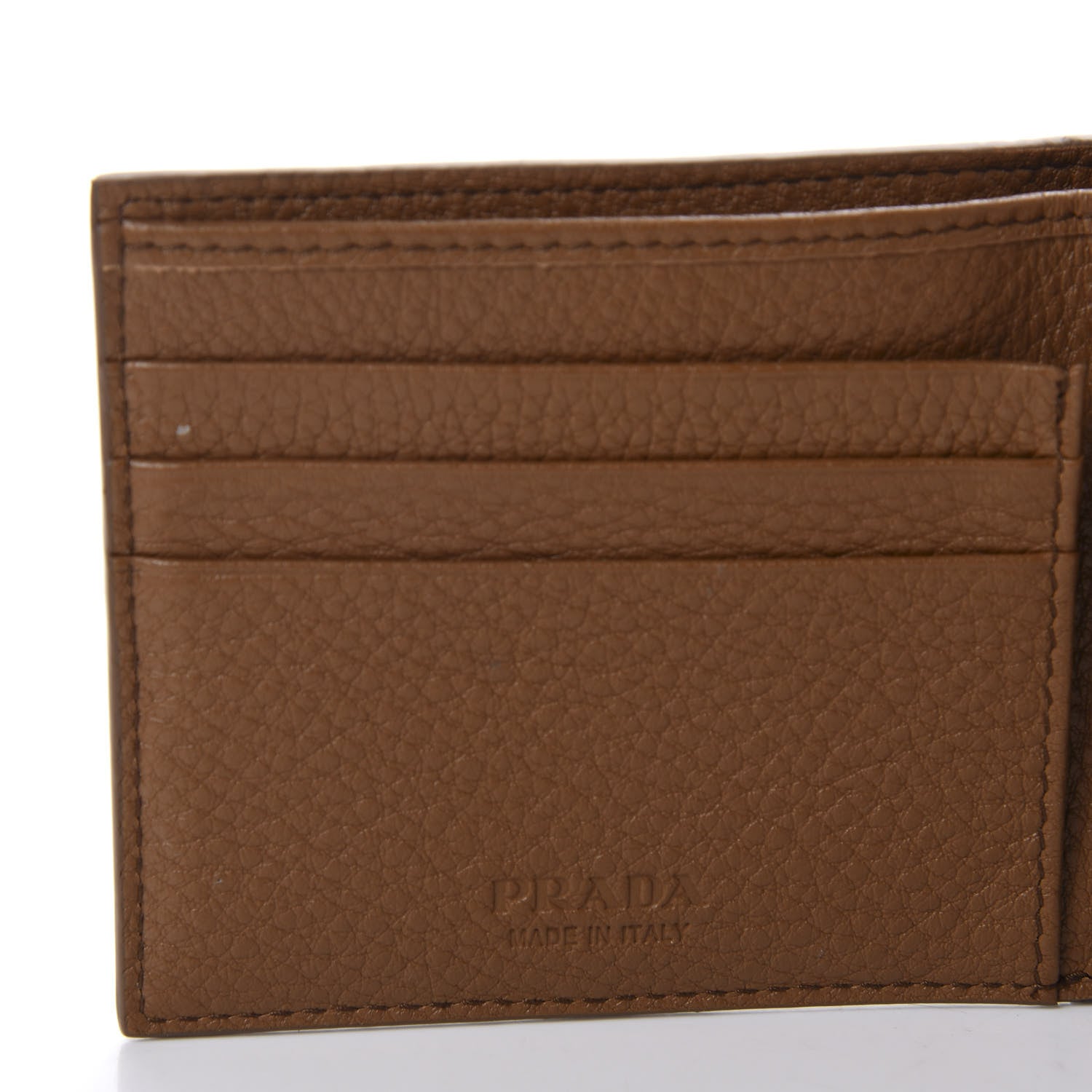 Prada Vitello Grain Bi-Fold Wallet Cannella 6 of 7
