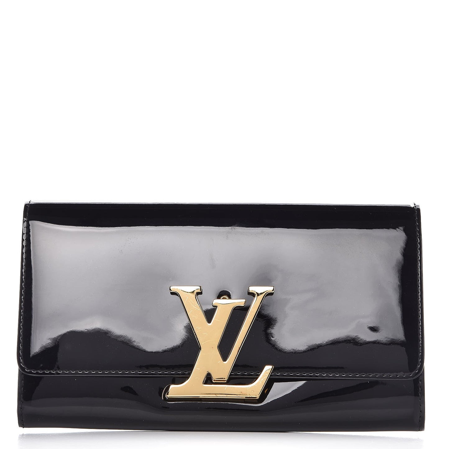 Patent Louise Clutch Black