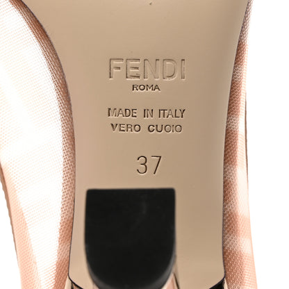 Fendi Technical Mesh Vitello Gommato FF Colibri 85mm Pumps 37 Rose Nudo 7 of 8