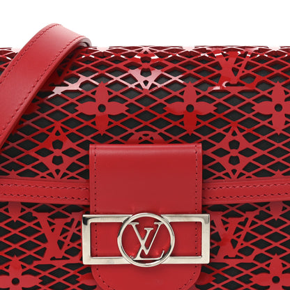 Louis Vuitton Patent Calfskin Monogram Lace Dauphine Mini Red 7 of 9