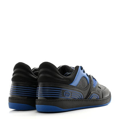 Gucci GG Supreme Monogram Demetra Mens Basket Low Top Sneakers 8 Blue Black 4 of 11