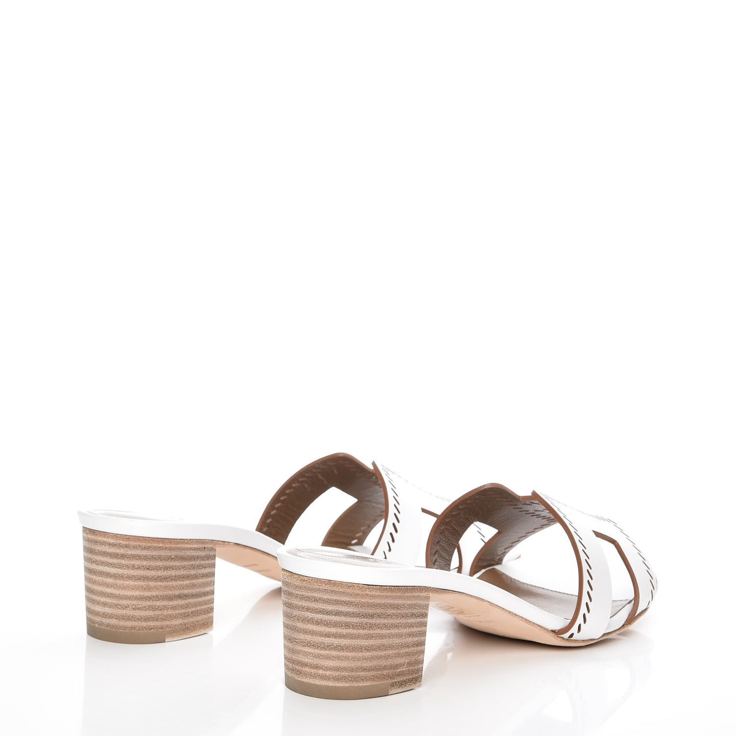 Calfskin Perforated Oasis Sandals 35 White