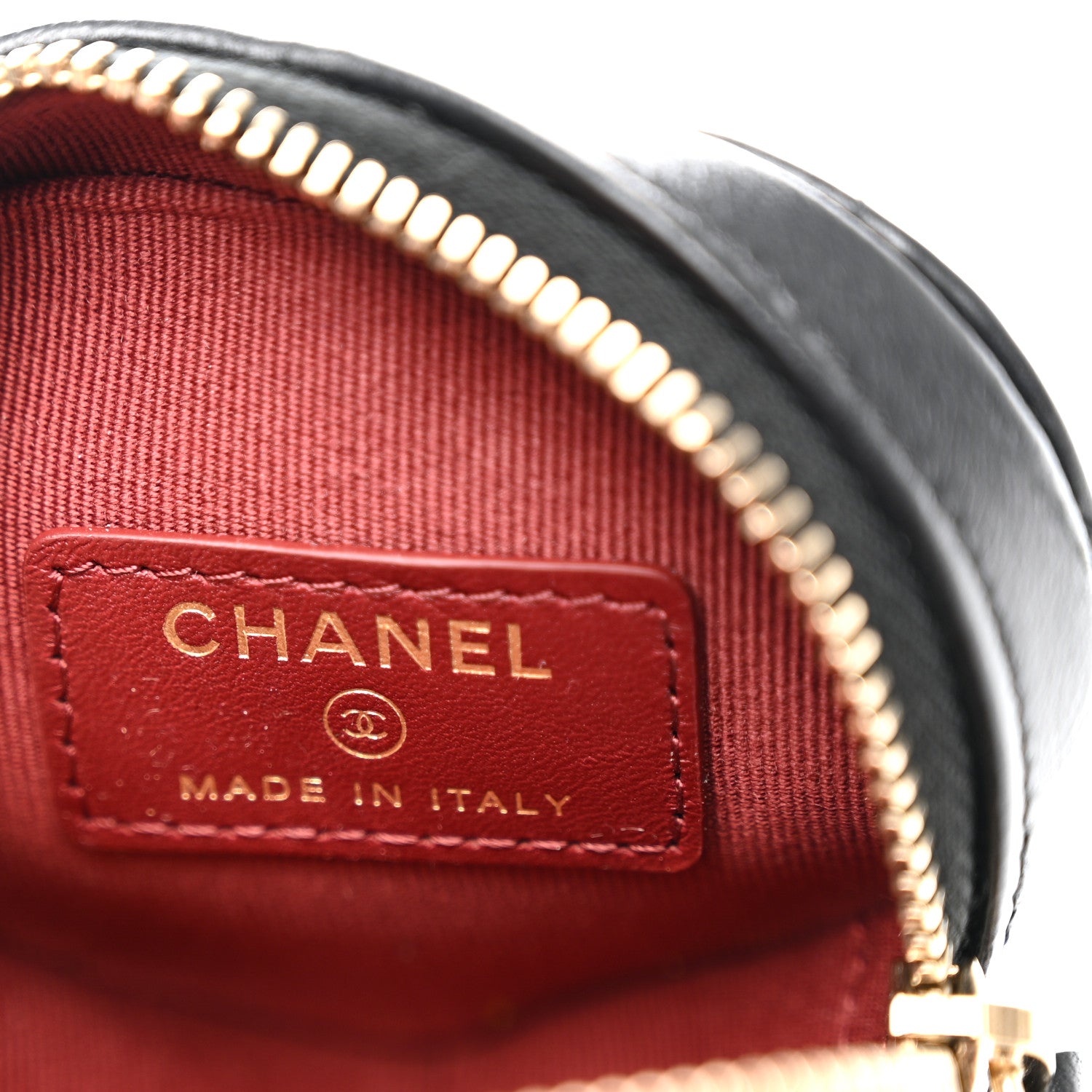 Chanel Lambskin Quilted CC In Love Heart Zipped Arm Coin Purse Black 6 of 8