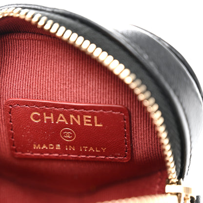 Chanel Lambskin Quilted CC In Love Heart Zipped Arm Coin Purse Black 6 of 8