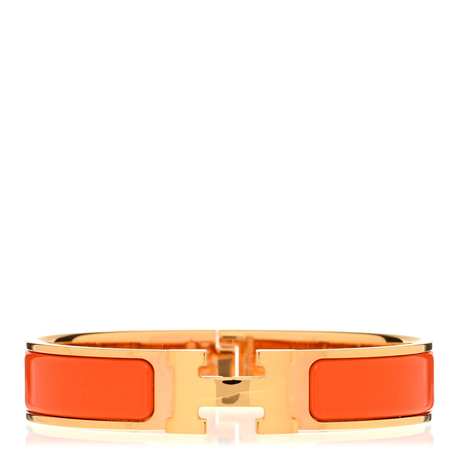 Hermes Enamel Narrow Clic Clac H Bracelet PM Orange 1 of 5