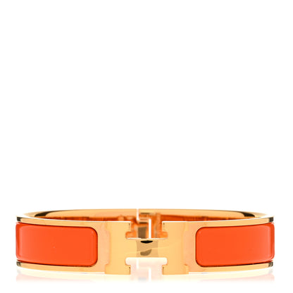 Hermes Enamel Narrow Clic Clac H Bracelet PM Orange 1 of 5
