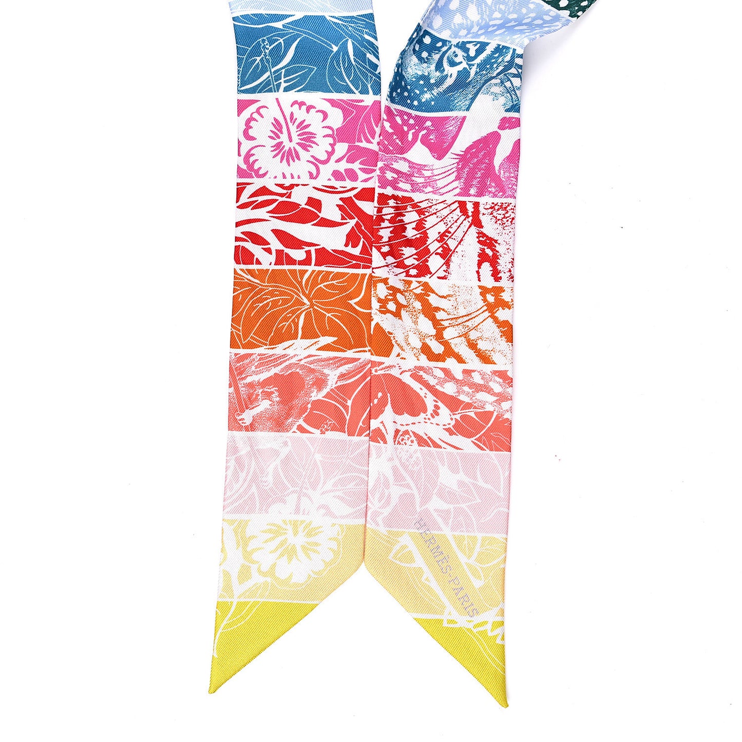 Silk Jungle Love Rainbow Twilly Vert Rose Jaune Fluo