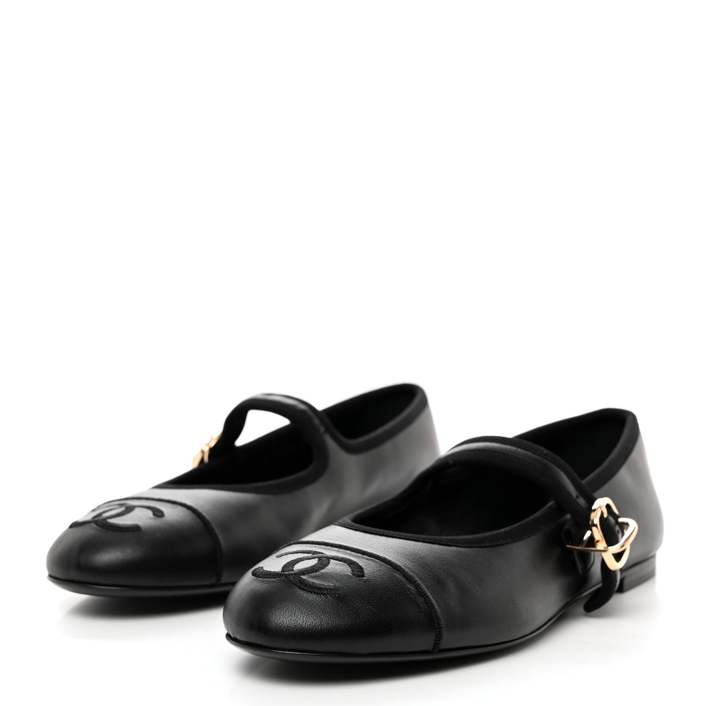 Lambskin Mary Jane Flats 37.5 Black
