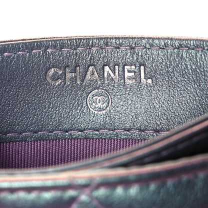 Chanel Iridescent Lambskin Quilted Reissue Card Holder Light Purple 8 of 11