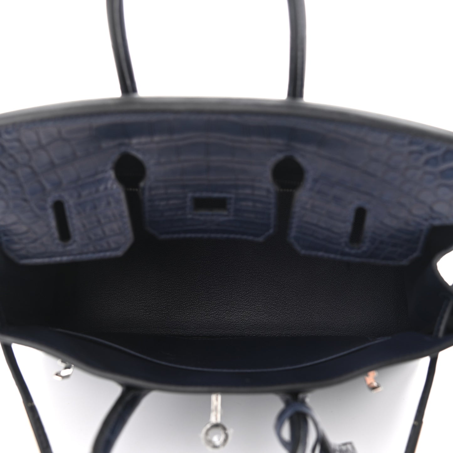 Togo Matte Alligator Birkin Touch 25 Bleu Nuit Bleu Indigo