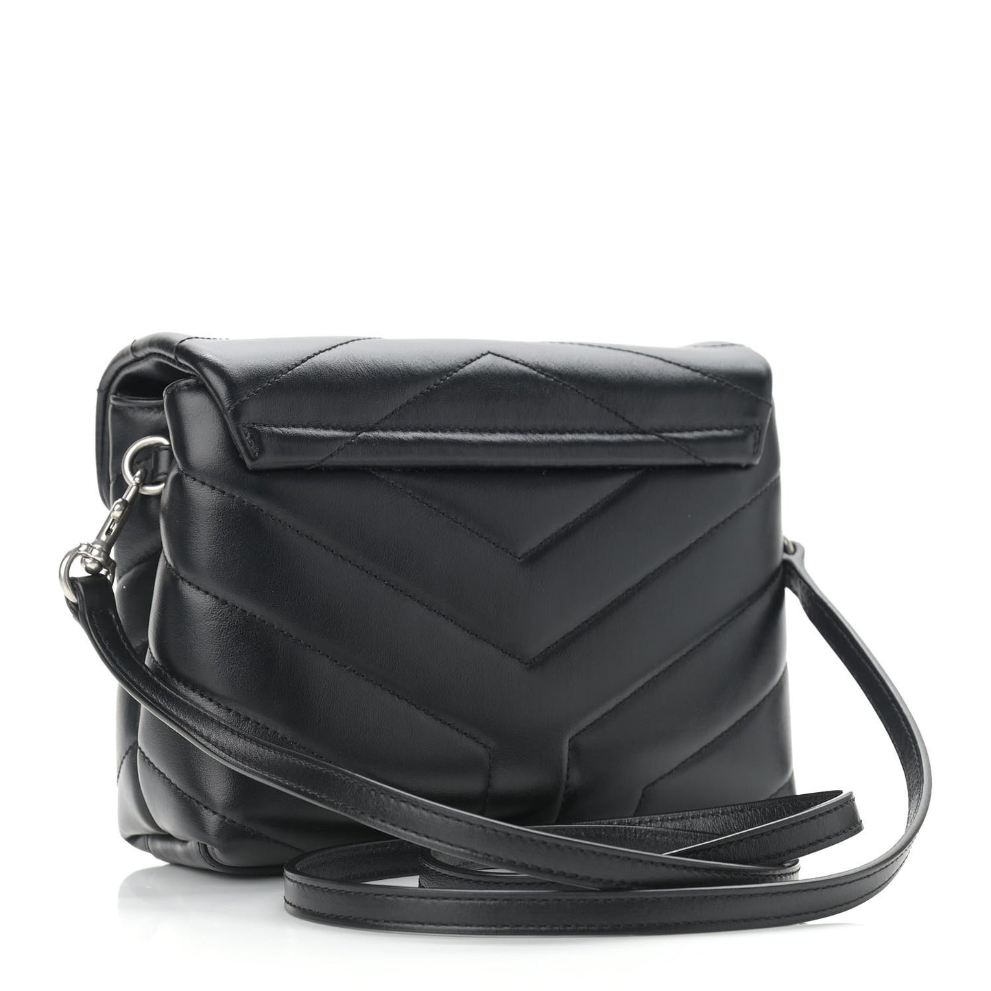 Calfskin Y Quilted Monogram Toy Loulou Crossbody Bag Black