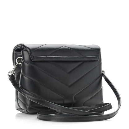 Saint Laurent Calfskin Y Quilted Monogram Toy Loulou Crossbody Bag Black 3 of 14