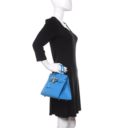 Hermes Epsom Birkin Sellier 25 Bleu Frida 2 of 11