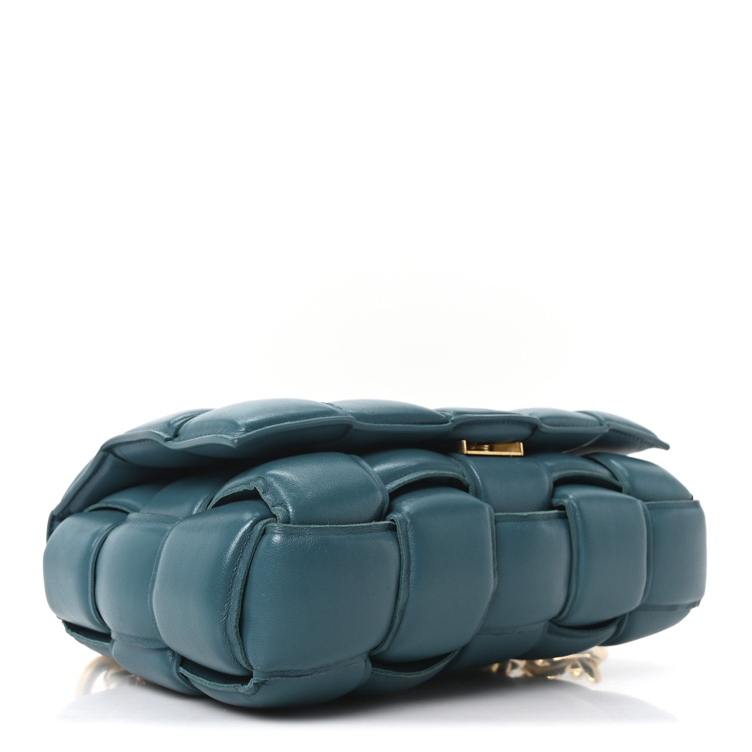 Bottega Veneta Lambskin Maxi Intreccio Padded Chain Cassette Crossbody Bag Mallard 4 of 10