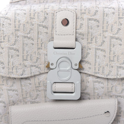 Christian Dior HOMME Oblique Jacquard Calfskin Mini Saddle Backpack Beige 10 of 12