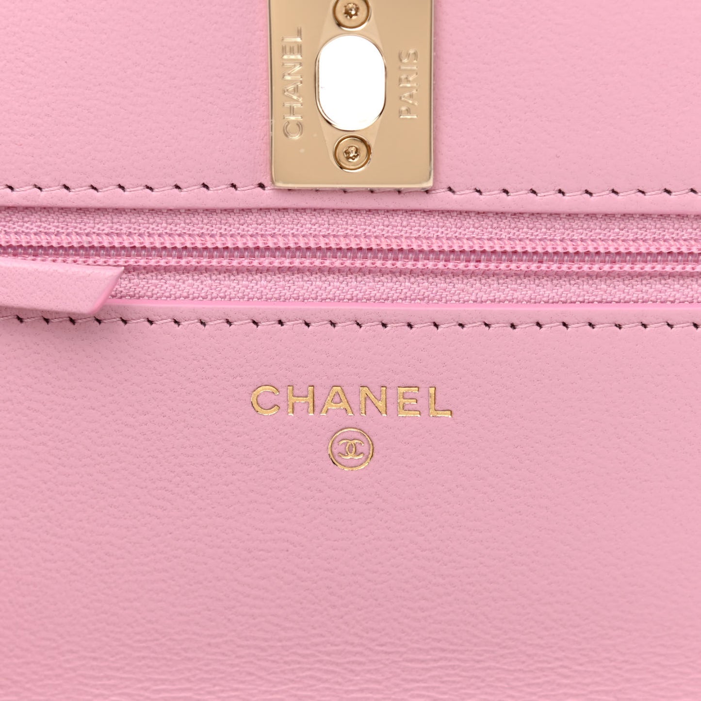Lambskin Quilted Trendy CC Wallet On Chain WOC Pink