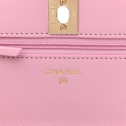 Chanel Lambskin Quilted Trendy CC Wallet On Chain WOC Pink 6 of 12