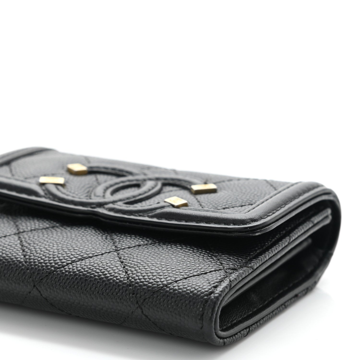 Chanel Caviar Quilted Medium Filigree Flap Wallet Black 9 of 10