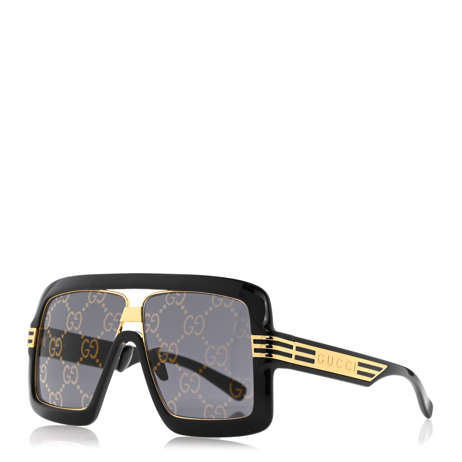 Gucci Acetate Shield GG0900S Sunglasses Black 1 of 7