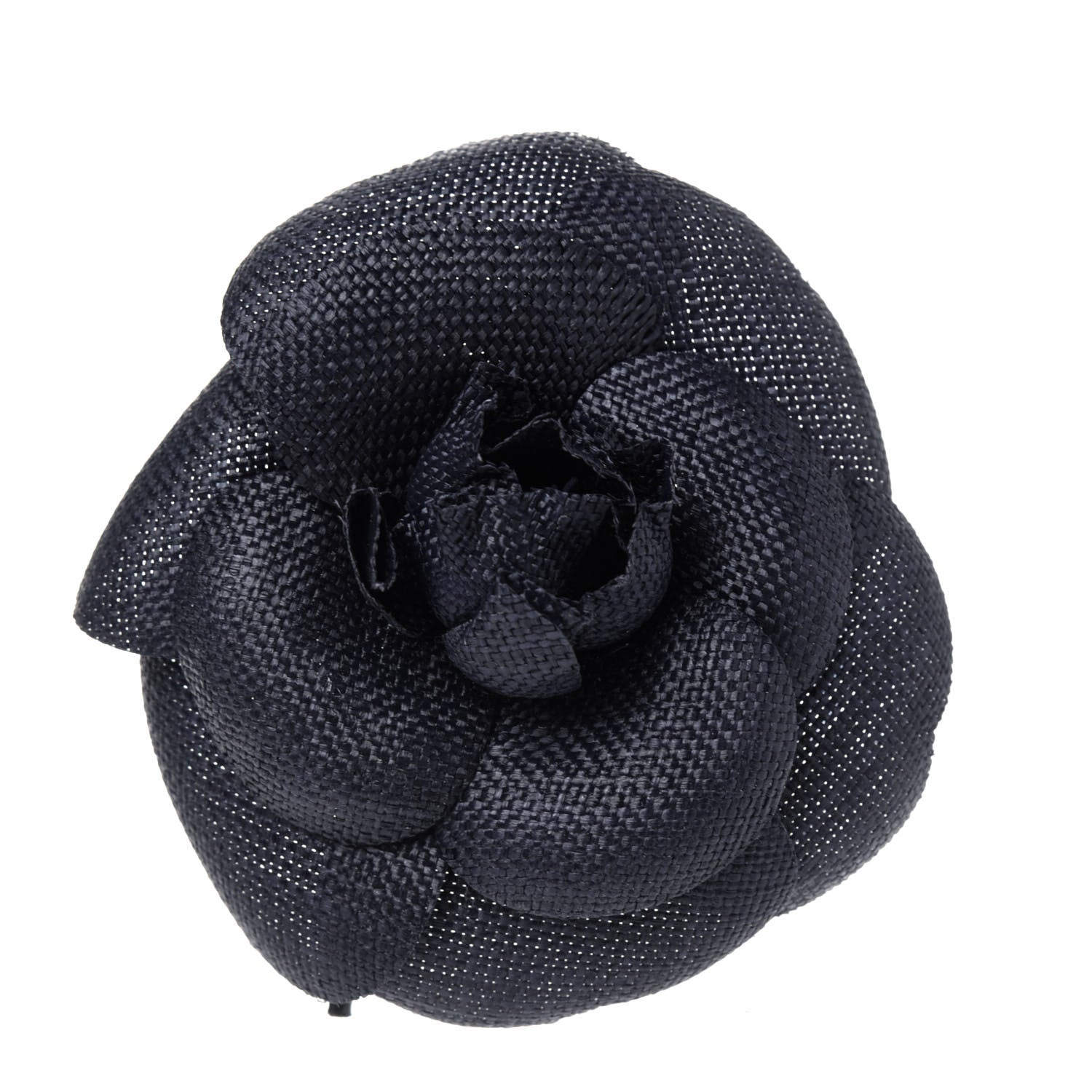 Chanel Linen Camellia Pin Brooch Navy Blue 1 of 4