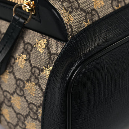 Gucci GG Supreme Monogram Bees Print Small Day Backpack Beige Oro Black 9 of 12
