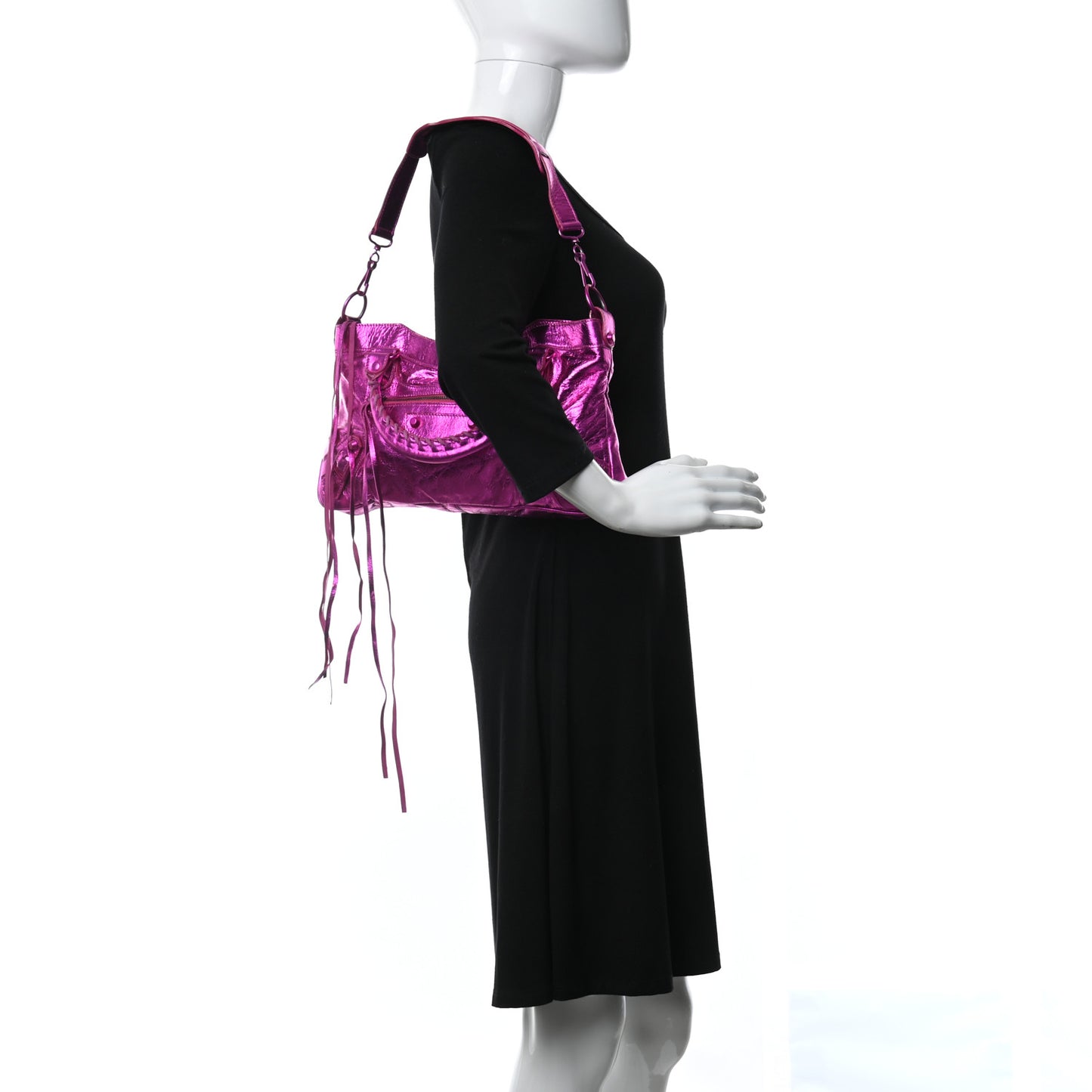 Metallic Chevre Classic Hardware First Magenta