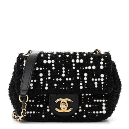 Chanel Tweed Pearl Mini Cosmos Flap Black 1 of 10