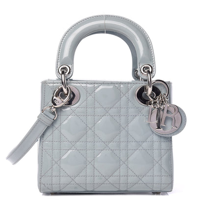 Christian Dior Patent Cannage Mini Lady Dior Light Blue 1 of 17