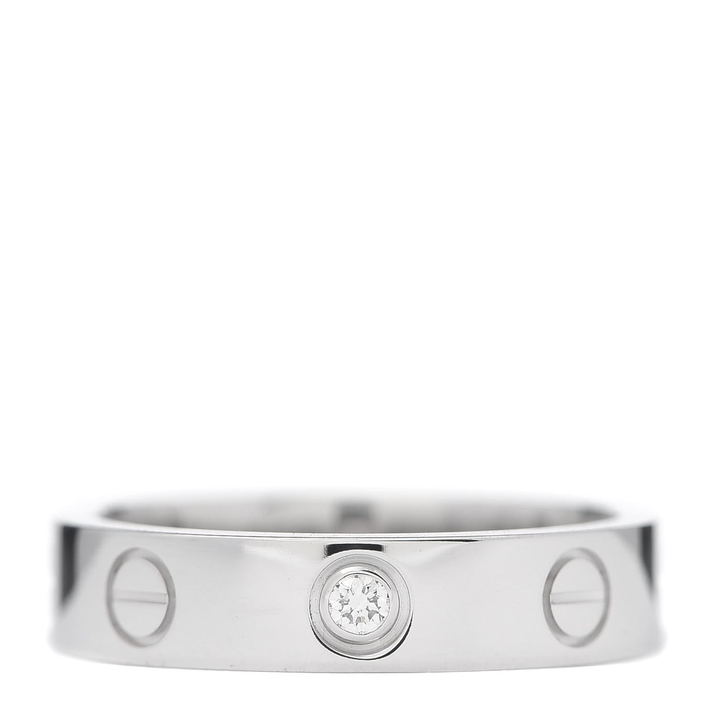 18K White Gold Diamond 4mm LOVE Wedding Band Ring 48 4.5