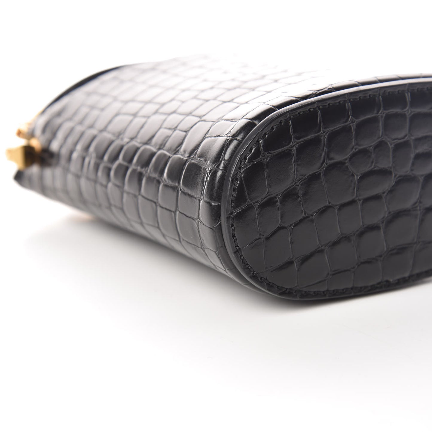 Embossed Crocodile Effect Bucket Bag Black